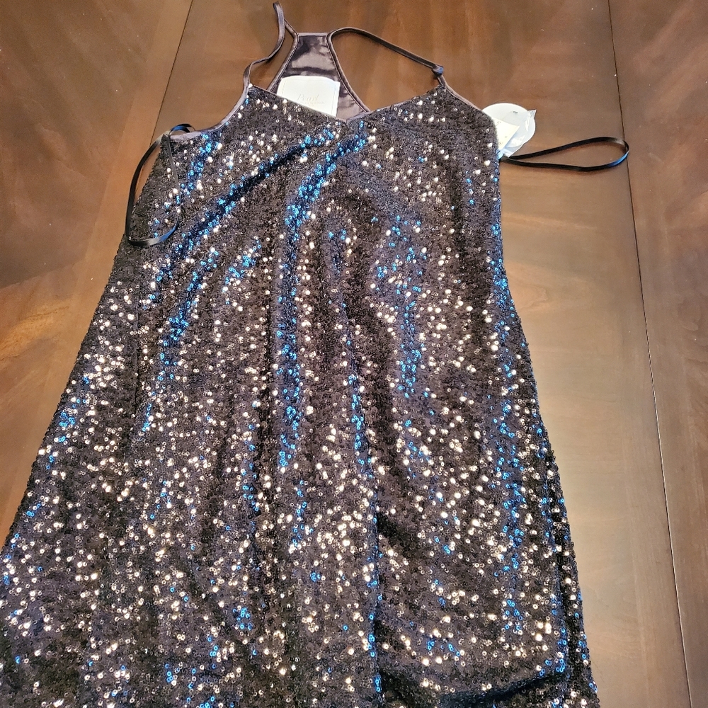 Black Sequined Mini Dress